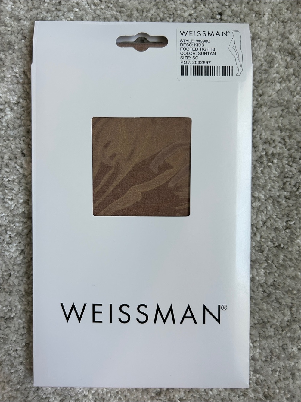 Weissman Kids footed tights size SC in Suntan